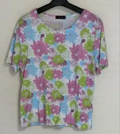 花柄 半袖Tシャツ レディース