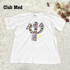 s.1186【クラブメッド】半袖Tシャツ 国旗 プリント ホワイト ユニセックス