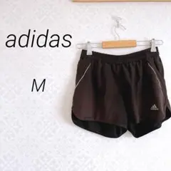 adidas ショートパンツ M ダークグレー　反射ストライプ　スポーツ　陸上