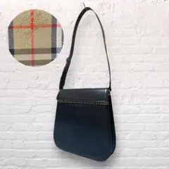 BURBERRY バーバリー ショルダーバッグ ノバチェック レザー ブラック