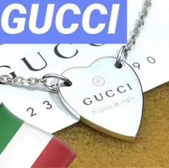 美品 GUCCI ハートプレートネックレス