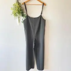 T0166 コーエン　サロペット　フリーサイズ　カーキ　ポケット付き　セール