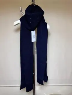 新品 マルジェラ 21aw ドライバーズニットマフラー 紺 4059