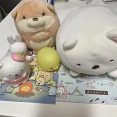 すみっコぐらしかわうそしろくまぬいぐるみセット他光るペンギン