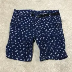 BLUE BLUE ペイズリー柄 ショートパンツ 3 デニム ネイビー