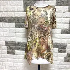 美品【Liliane Burty 】リリアンビューティ半袖トップスS総柄多色