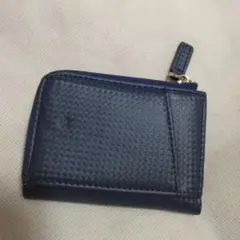 ネイビー 合成皮革 コインケース