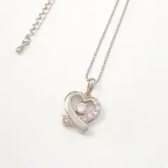 アクセサリー ネックレス オープンハート ジルコニア