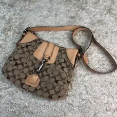 コーチ ショルダーバッグ キャンバス レザー 総柄