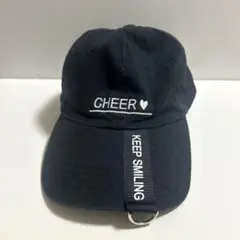 CHEER 刺繍入り 黒 キャップ レディース