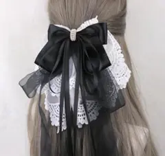 【新品】 ヘッドドレス シュシュ リボン コスプレ レース TikTok