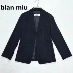 美品✨Qm11【ブランミュー】テーラードジャケット　ステッチ　ブラック　M