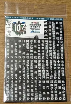 甲子園　フォント　校名シール　ステッカー　2025年夏　第107回　高校野球
