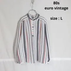 【値下げ◎】 USED / 80s スタンドカラー プルオーバー シャツ 40