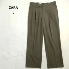 美品✨ ZARA ザラ タックパンツ スラックス カーキ L
