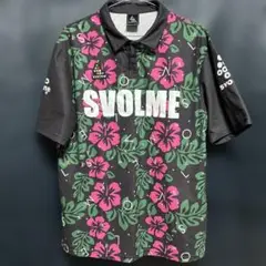 SVOLME ハイビスカス柄 ポロシャツ XL