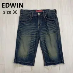 ◆ EDWIN エドウィン デニム ハーフパンツ カットオフ 30