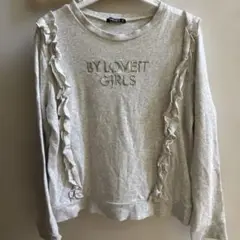 BY LOVE IT GIRLS フリルトレーナー グレー