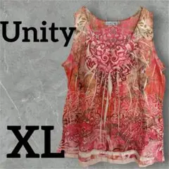 1点もの❣️Unity フローラルノースリーブチュニック XL