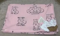 rockin cat frankie タオルケット　ピンク　ねこ