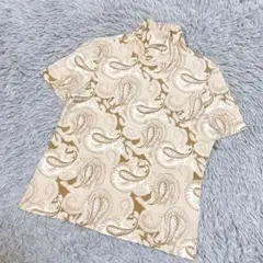 LANDSEND ランズエンド　ハイネック　ペイズリー柄Tシャツ カットソー　L