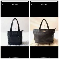 GUCCI トートバッグ GG柄 キャンバス レザー 黒 肩掛け ロゴ型押し