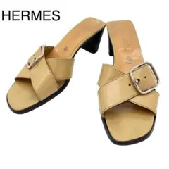 【特価】HERMES エルメス ベルトサンダル 37 レザー ソルド品 15Q5