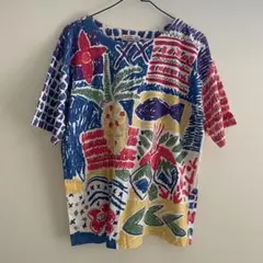 古着　総柄　Tシャツ