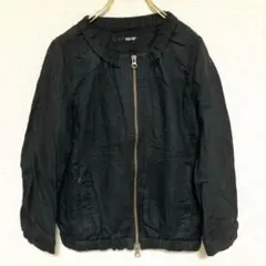 ユナイテッドアローズ/リネン100%七分袖ブルゾン 黒