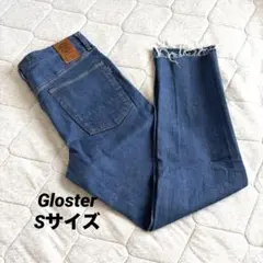 Gloster ブルー ストレートデニム ストレッチ レザーパッチ S