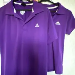 adidas ポロシャツ 紫 L/M 2枚セット
