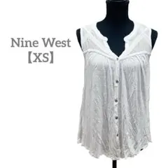 ▼匿名配送✨Nine West【XS】穴あり★ノースリーブシャツ レース 白