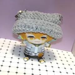 にじぱぺっと 耳付きふわふわキラキラニット帽 折返し有りピアス付き ぱぺ服