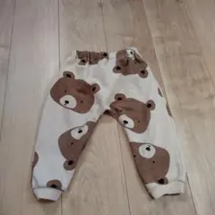 クマ柄パンツ 90cm 裏起毛