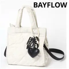 BAYFLOW [500mlのペットボトルも入る]チャームスクエアキルトトート