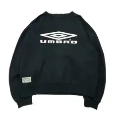 90s UMBRO スウェット トレーナー プリント ショート丈　短丈　黒　M