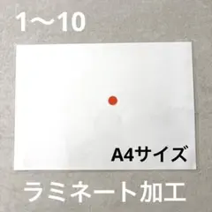 【A4サイズ】手作りドッツカード　ドーマン博士　ラミネート加工済み　1〜10