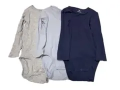 h&m リブ編み長袖ボディスーツ3枚セット