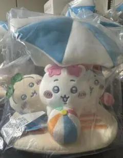 【現物】ちいかわ Minisoコラボ猛暑の夏ぬいぐるみセットハチワレ うさき⑩