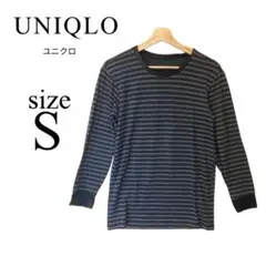 UNIQLO ユニクロ✨ヒートテックシャツ【S】メンズ ボーダー シミあり