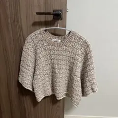 MACPHEE ツイードジャカード ハーフスリーブプルオーバー
