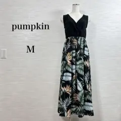 ★美品 パンプキン　ロングワンピース　カシュクール　Aライン　黒　M