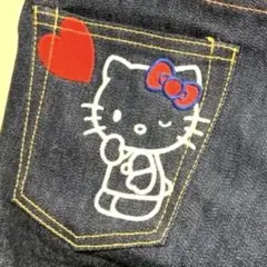 使用僅か 美品　エヴィス　キティ　30×35　サンリオ　キティ　デニム　刺繍 使用僅か 美品 エヴィス キティ 30×35 サンリオ キティ デニム