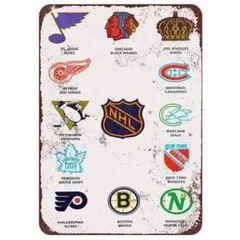 ナショナルホッケーリーグ NHL チーム 　ブリキ看板　インテリア雑貨