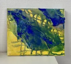 青と黄色の抽象画