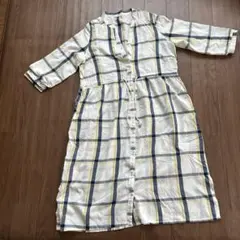 チェック柄シャツワンピース