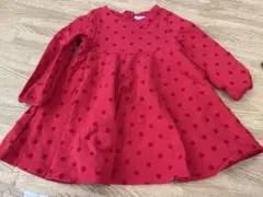 OBiBi 赤 ドット柄 ワンピース 80cm