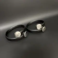 ブラックレザーバングル ペア
