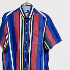 TOMMY HILFIGER 半袖シャツ カットソー BD ストライプ メンズM