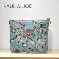 1900□PAUL & JOE ポーチ 薄型 小物入れ ホース柄bc11yt